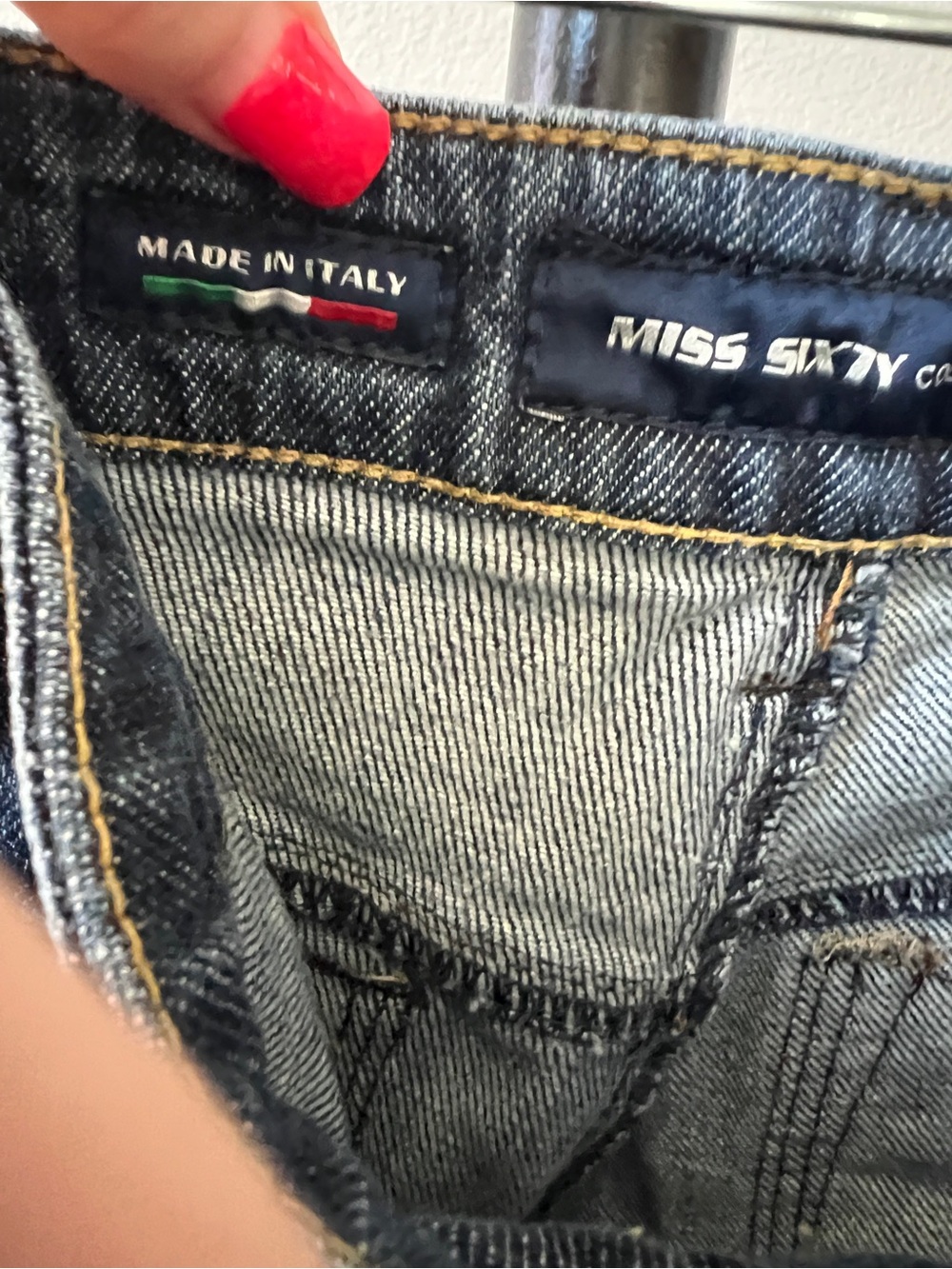 Miss Sixty Vintage Y2K bootcut low riseDark Blue Bootcut Jeans with Flap Pockets - Picture 7 of 11